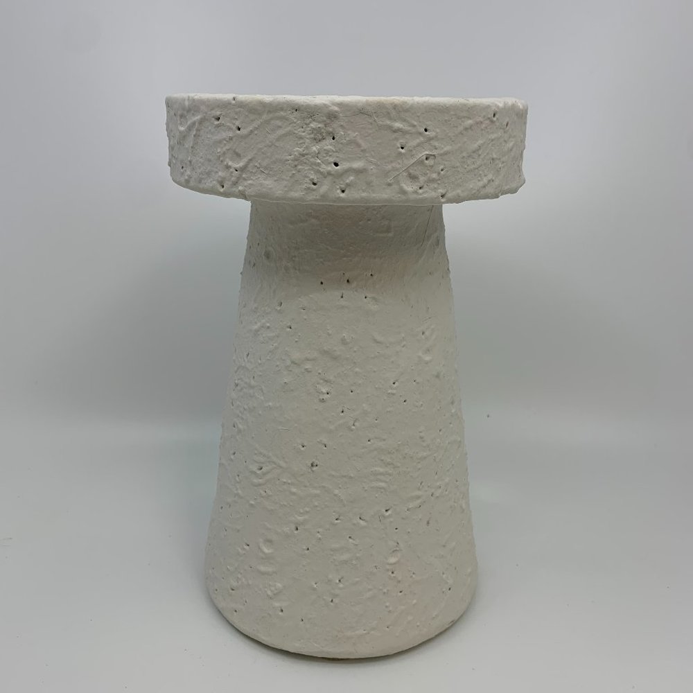 Set of 2 candles- 8" x 5" Terracotta Candle Holder Chalk White --Opalhou…